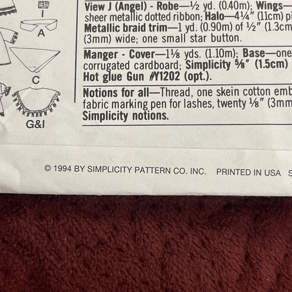 Simplicity 8778 Bunny Nativity UNCUT Sewing Pattern CHRISTMAS‎ DECOR VTG 1984